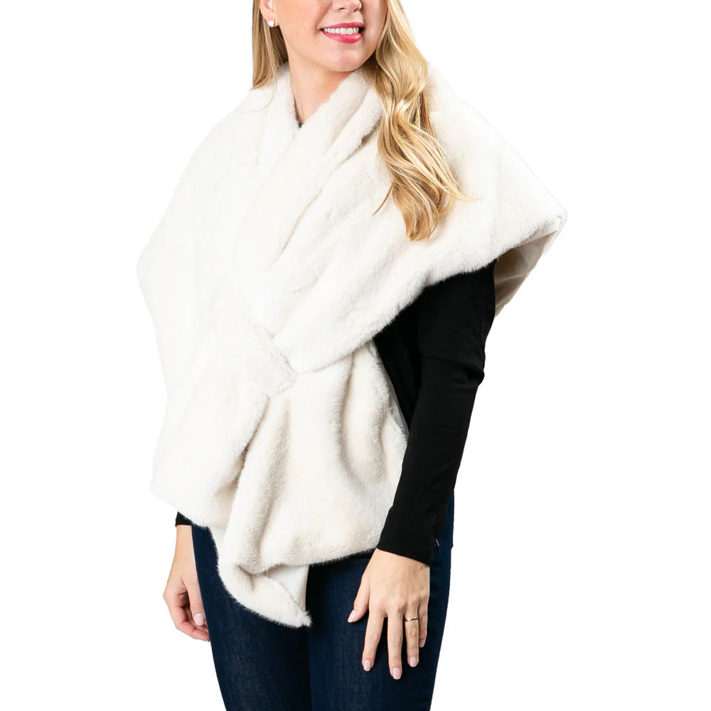 Katie Faux Fur Keyhole Wrap - 3 Colors