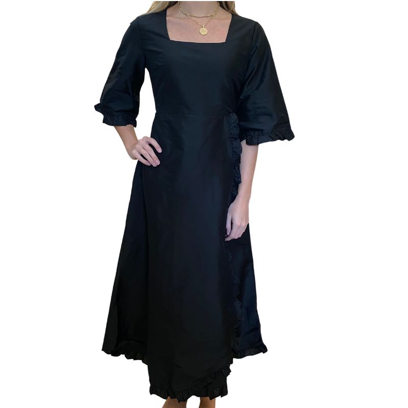 Beau & Ro Waverly Dress - Black Taffeta