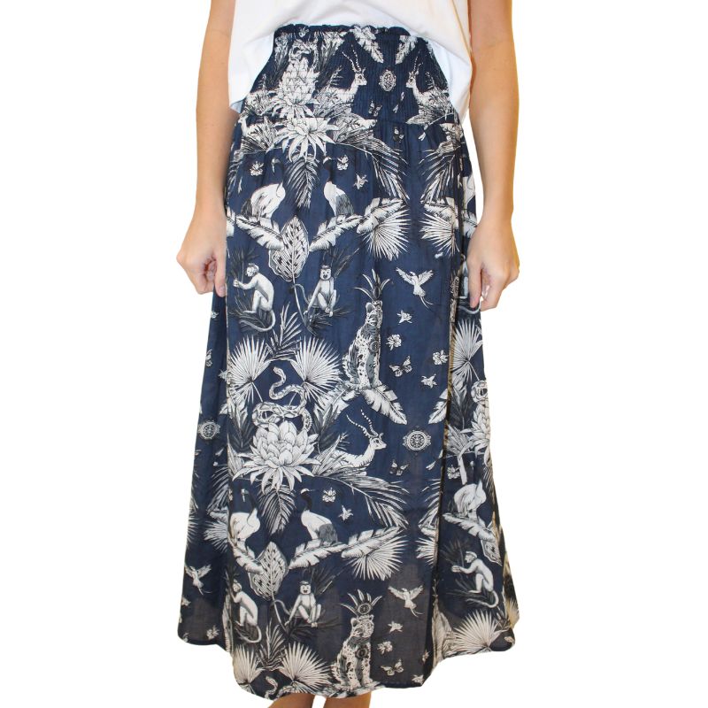 Fitzroy & Willa Paris Skirt - Navy Royal Tiger