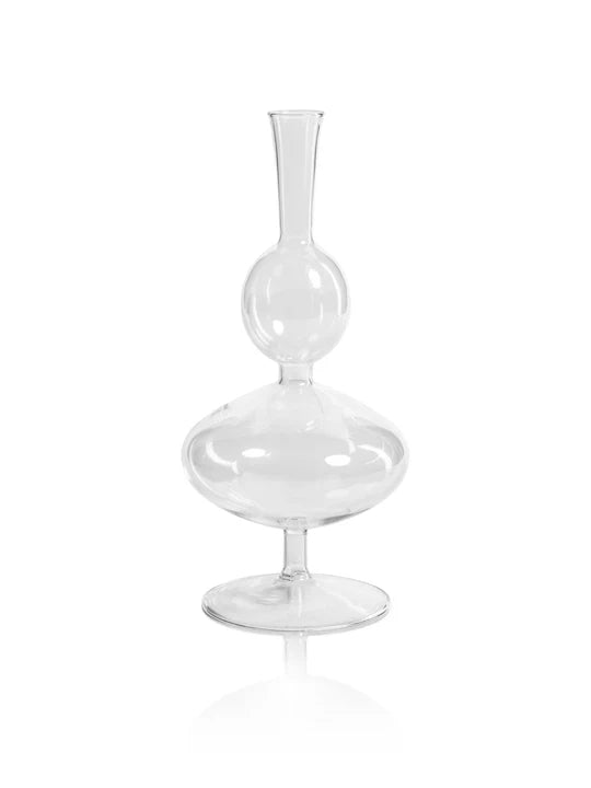 Lily Glass Footed Double Vase - 11.25"