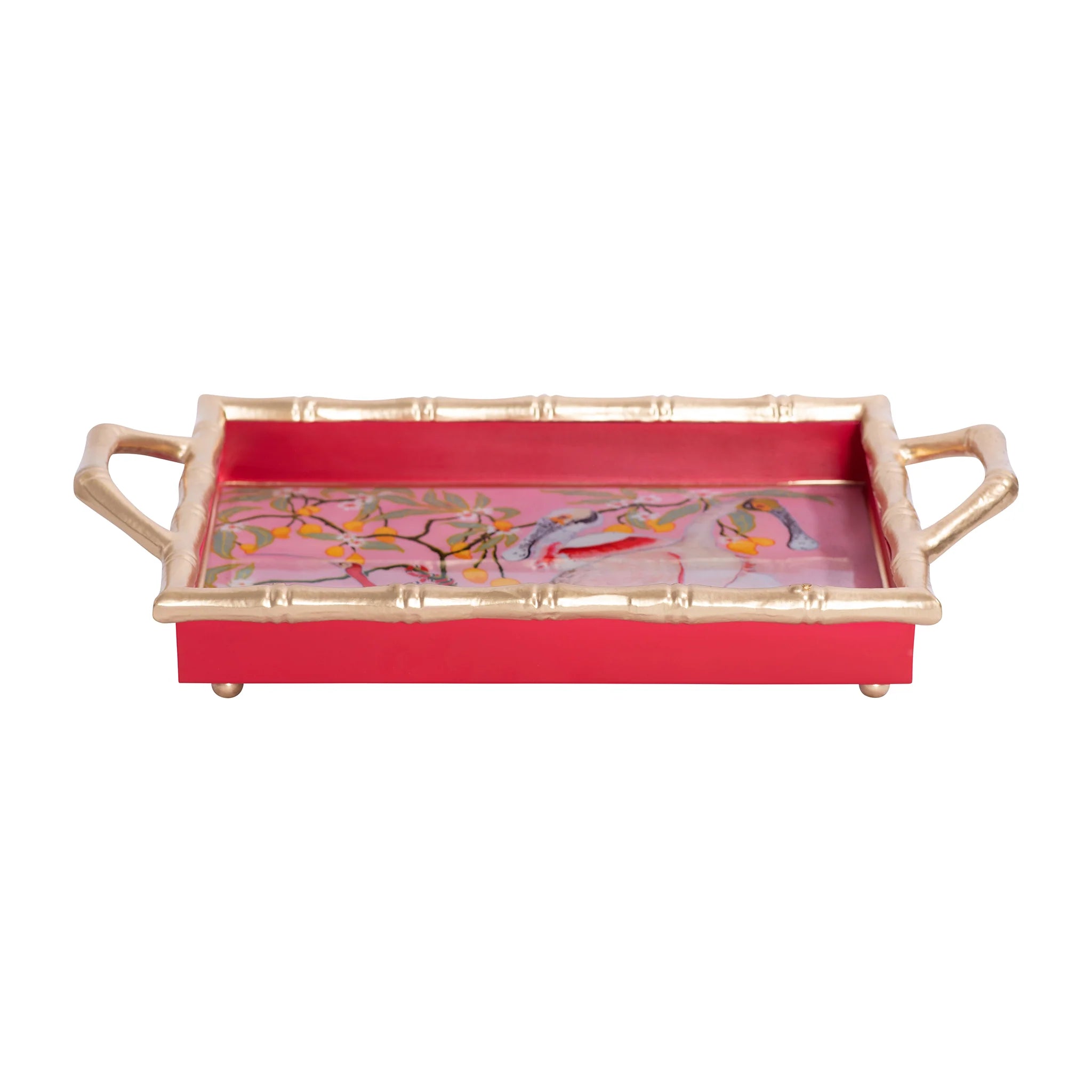 Spoonbill Birds Enameled Chang Mai Tray 10x14