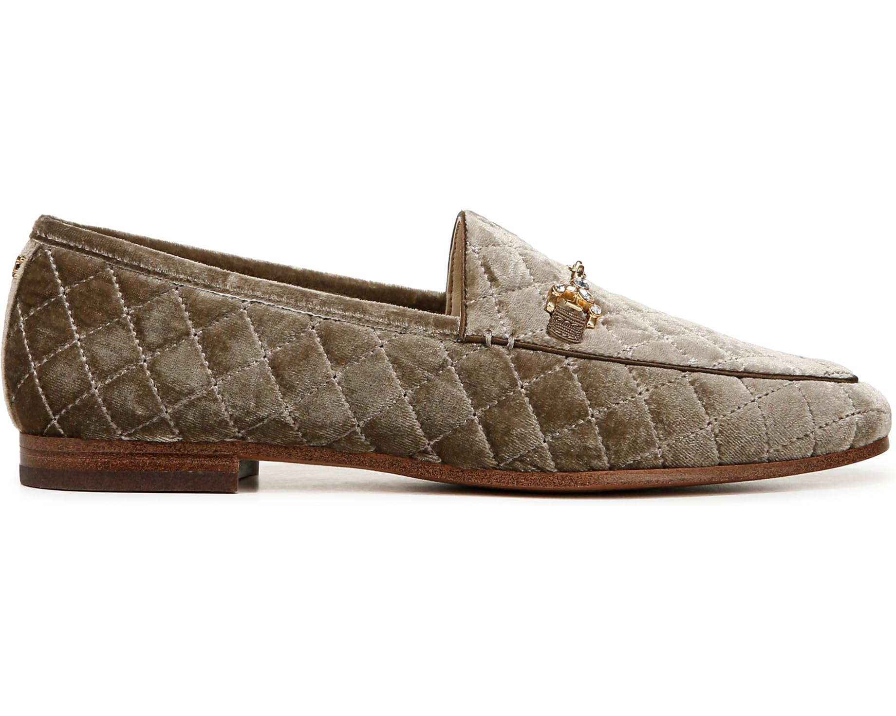 Sam Edelman Quilted Velvet Loafer - Dark Silver Sage