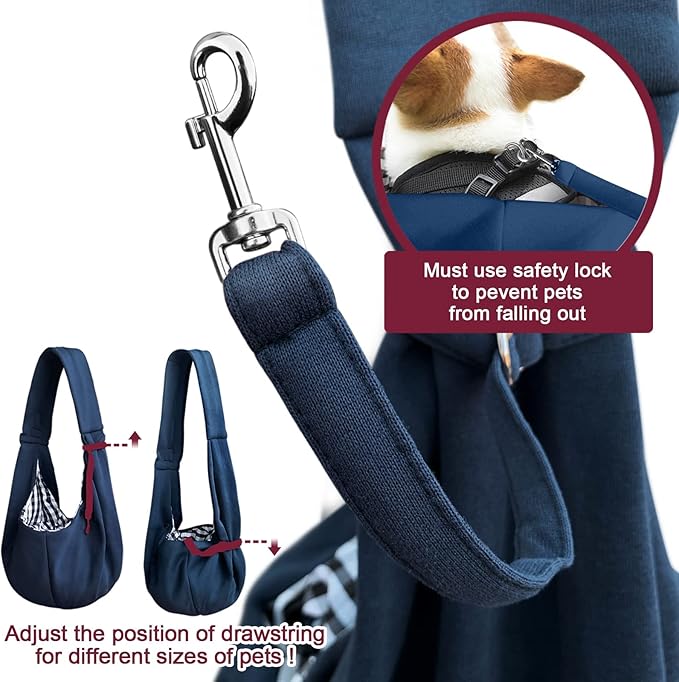 Reversible Pet Dog Sling Carrier for 3-12lbs