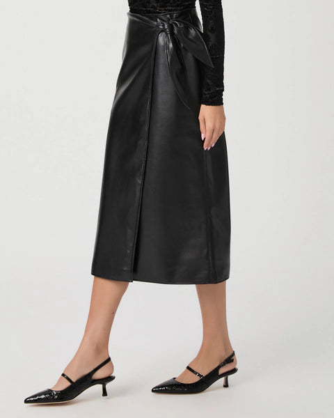 Paige Faux Leather Wrap Skirt