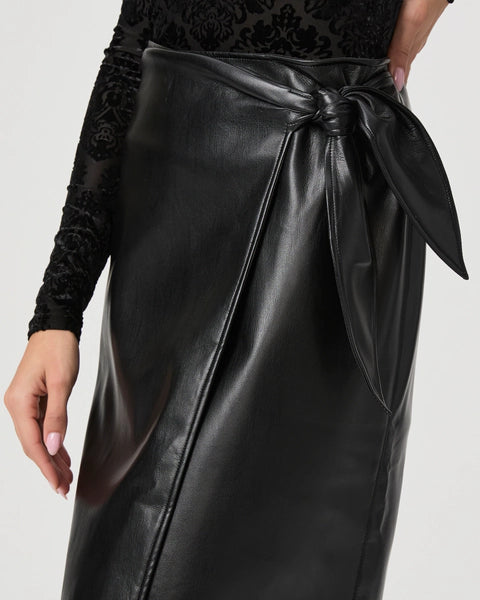 Paige Faux Leather Wrap Skirt