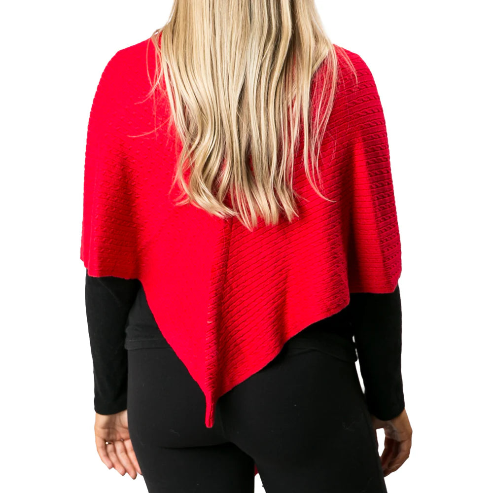 Keyhole Wrap with Cable Knit Detailing - 4 Colors