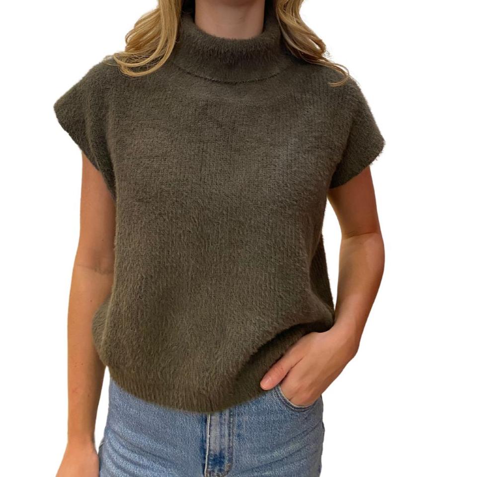 Melissa Nepton Jack Turtleneck Sweater Vest - Winter Moss