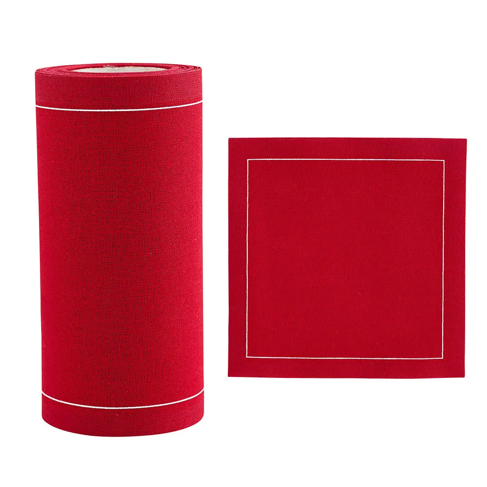 Solid Red Cocktail Napkin Roll