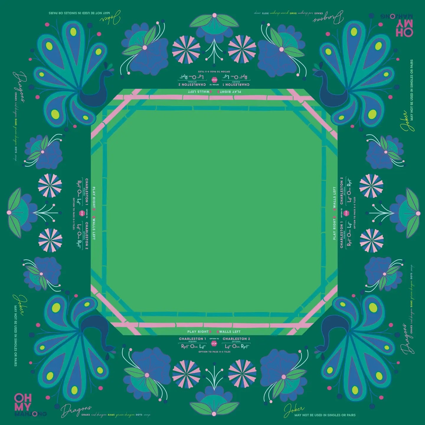 Birdie Green Mahjong Mat