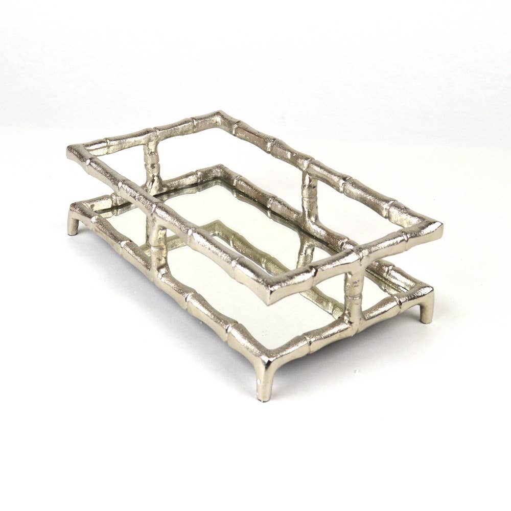 Silver Bamboo Guest Towel Tray