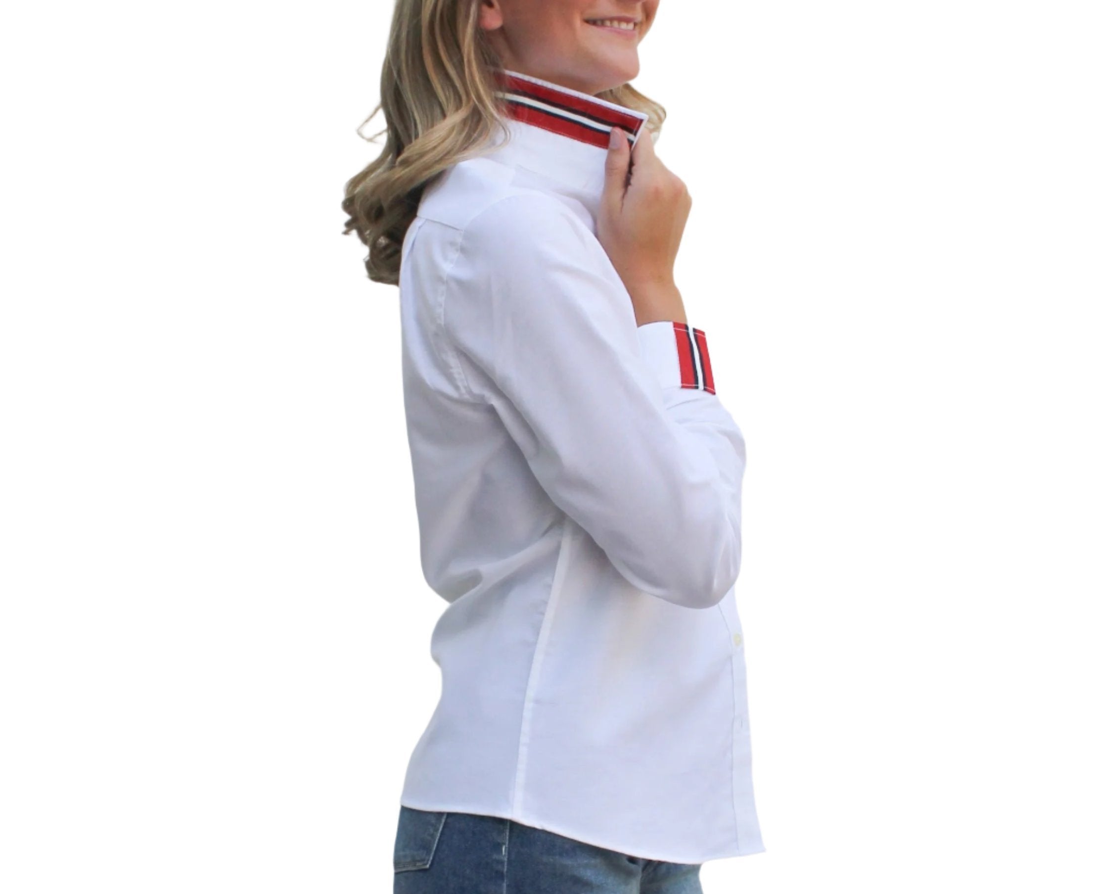 Casie Oxford White Button Down Top