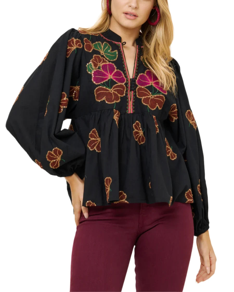 Oliphant Mandarin Balloon Top - Almay Black