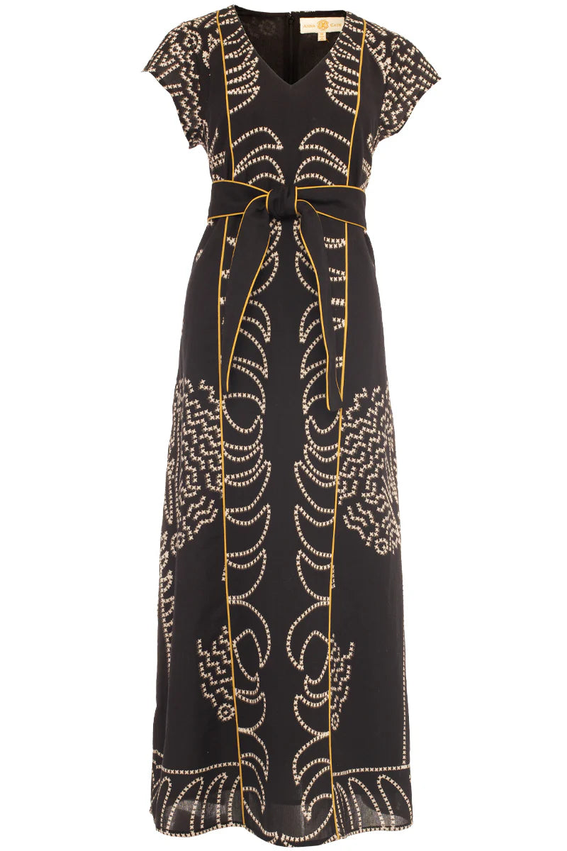 Anna Cate Nellie Dress -  Black/Lime Stitch