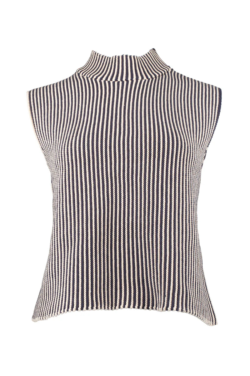 Anna Cate Laurent Top - Navy/Ivory