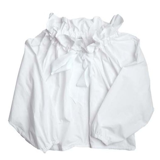 A Beautiful Mess Ruffle Neck Blouse - (black or white)