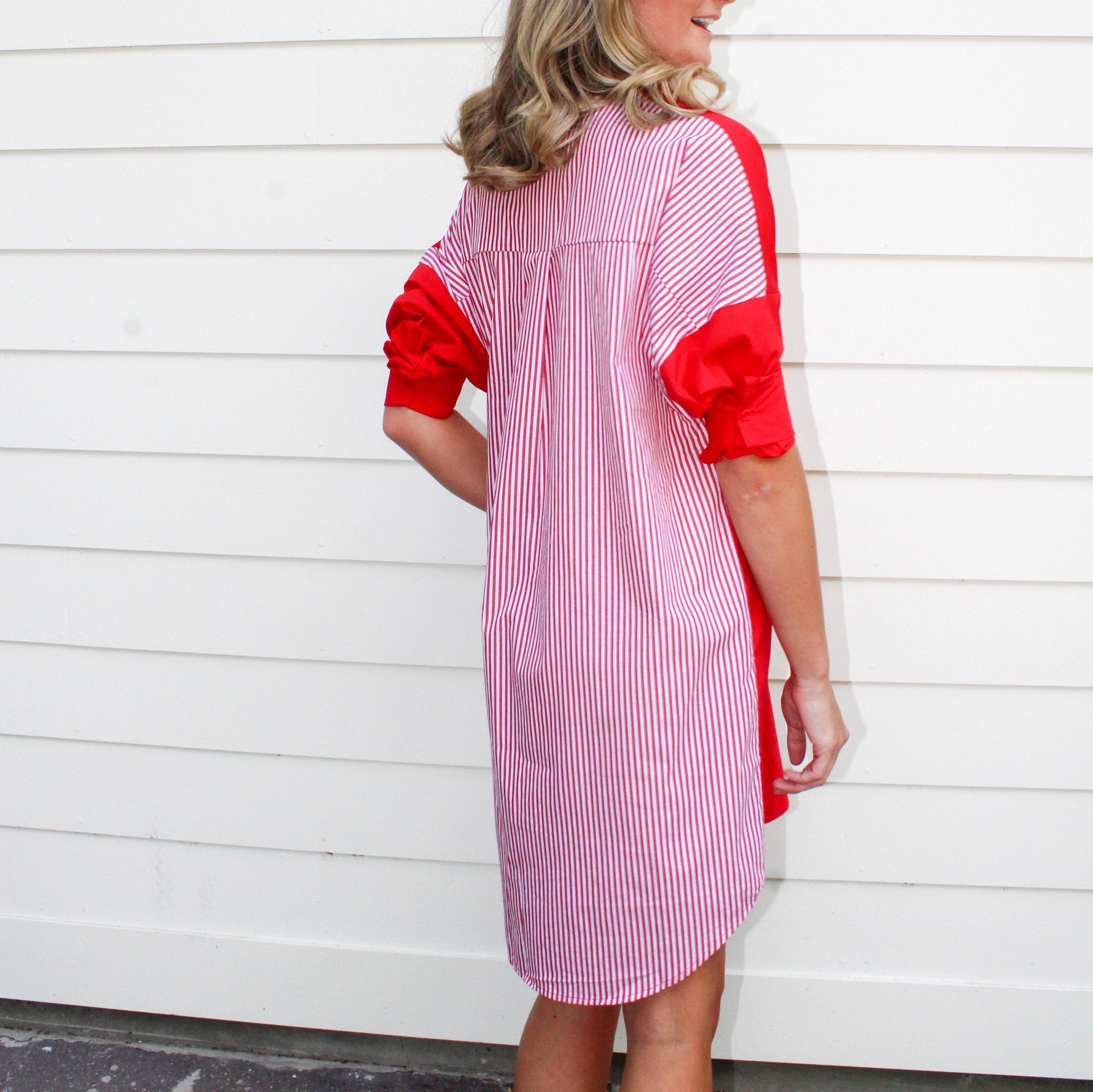 Caryn Lawn Preppy Game Day Dress - Red