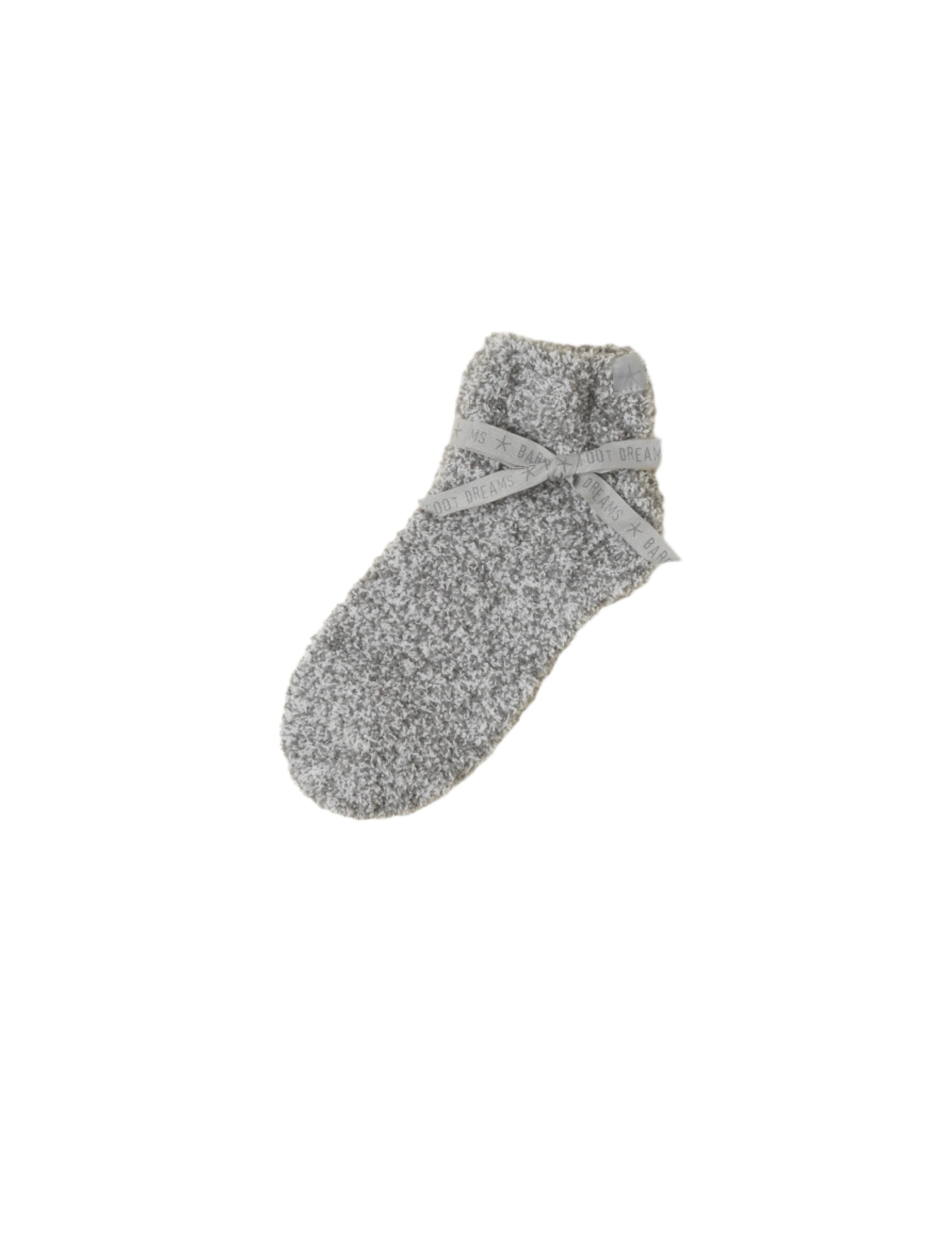 Barefoot Dreams Heathered Tennis  Socks - Moonbeam/White