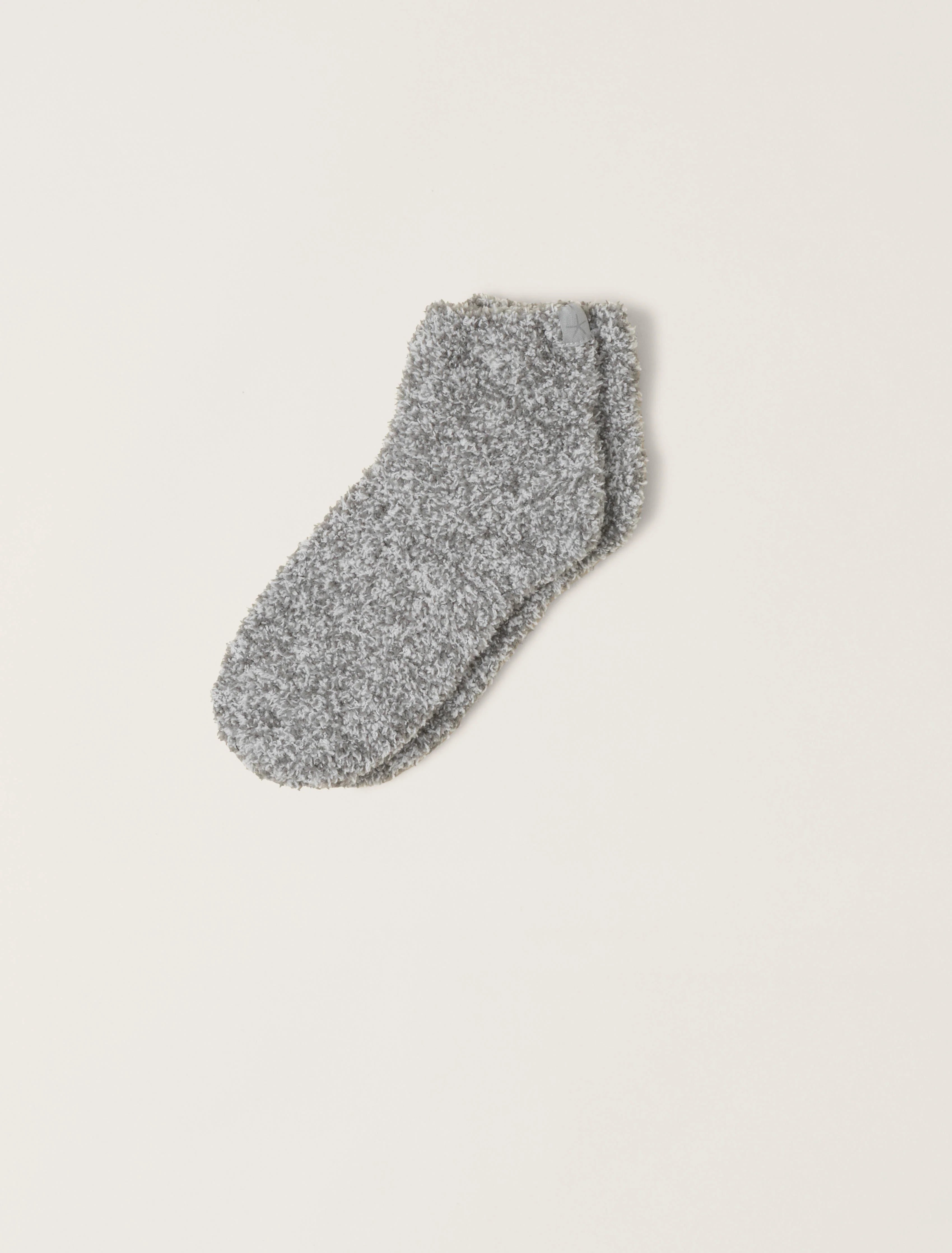 Barefoot Dreams Heathered Tennis  Socks - Moonbeam/White