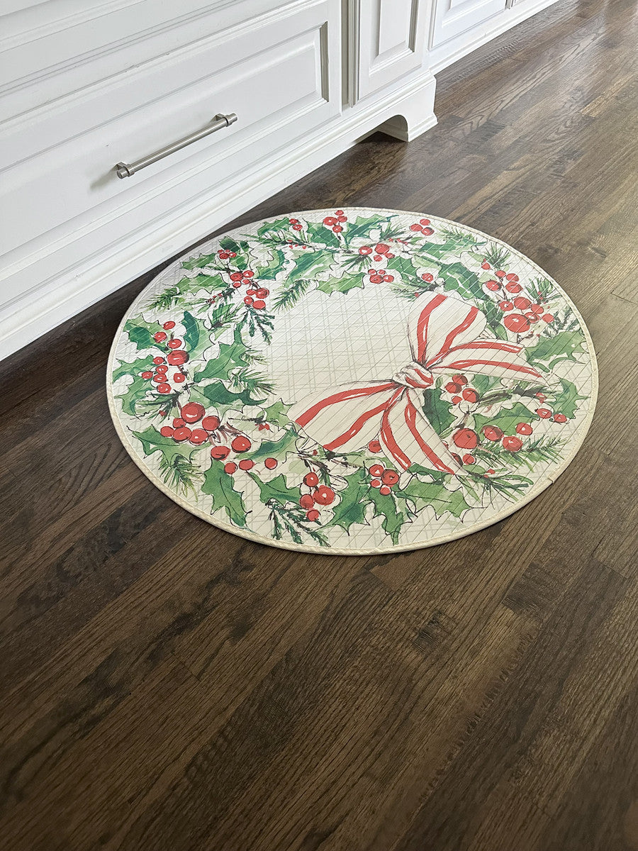 Round Holly Bamboo Mat