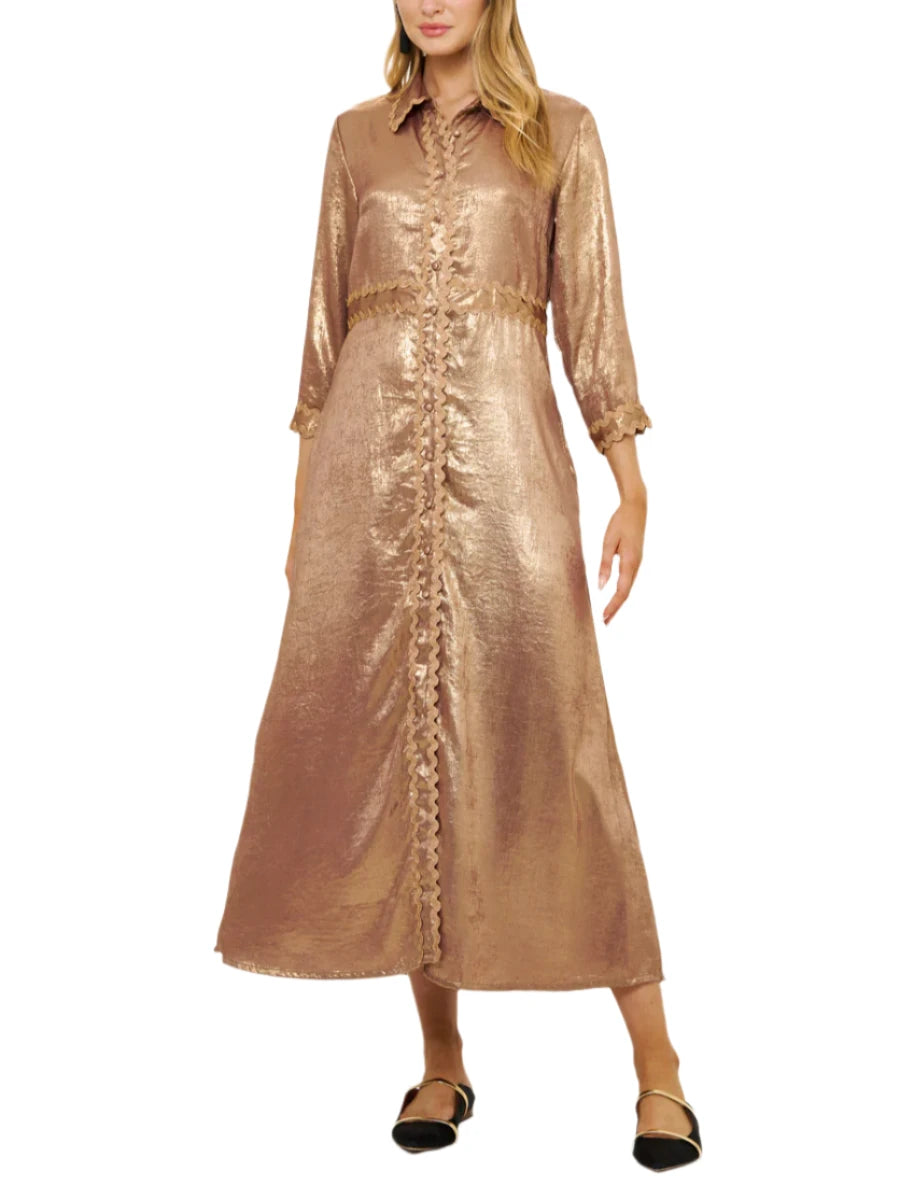 Oliphant Shirt Dress Maxi - Cairo Gold