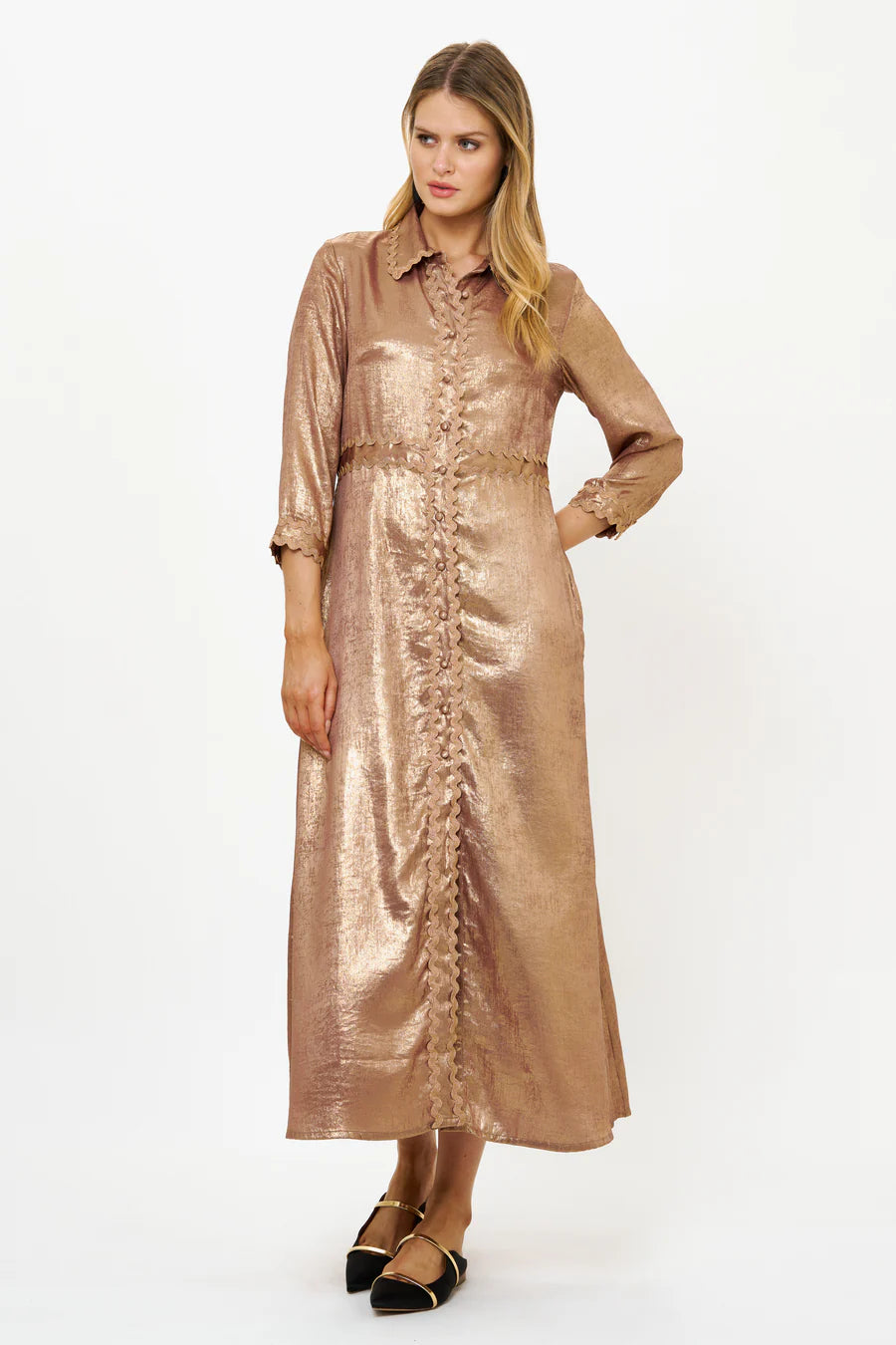 Oliphant Shirt Dress Maxi - Cairo Gold