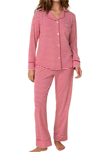 Cats Pajamas Red stripe pima pajamas