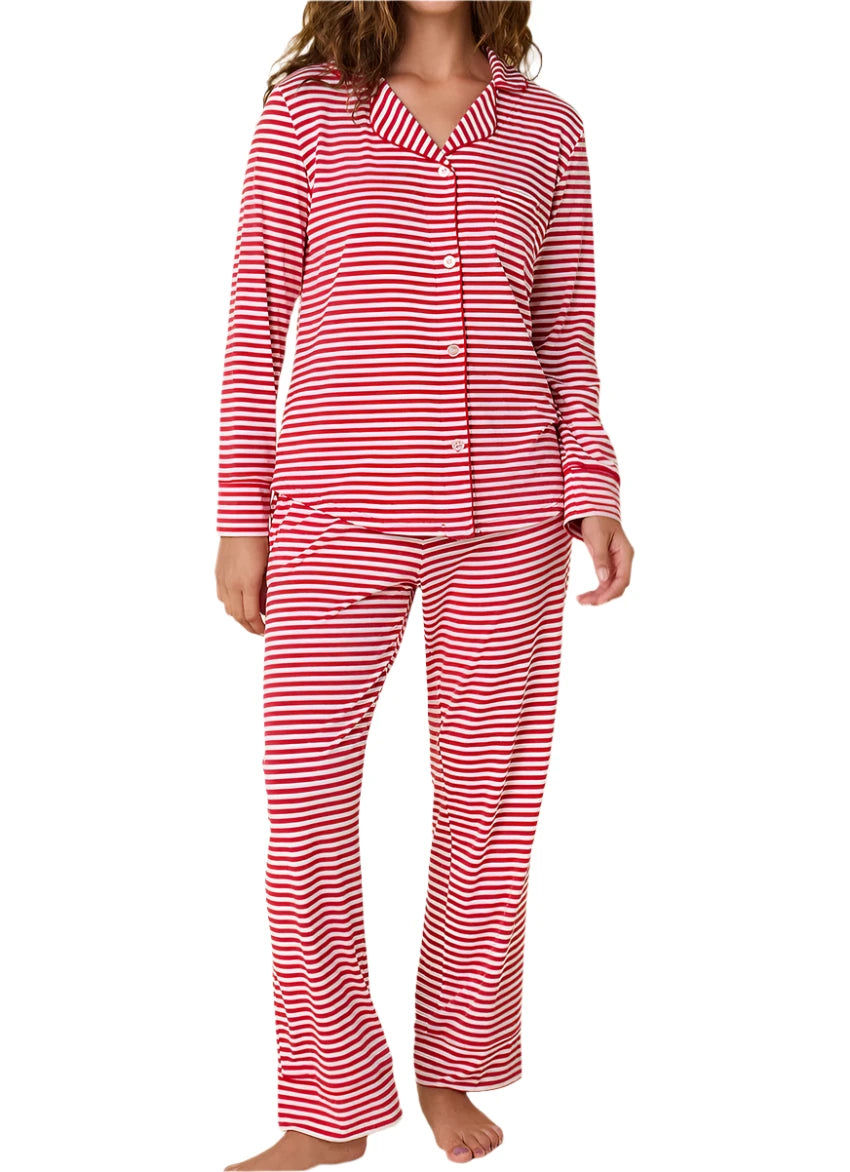 Cats Pajamas Red stripe pima pajamas