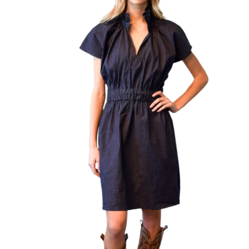 Never A Wallflower Vicki Dress - Dark Blue Denim