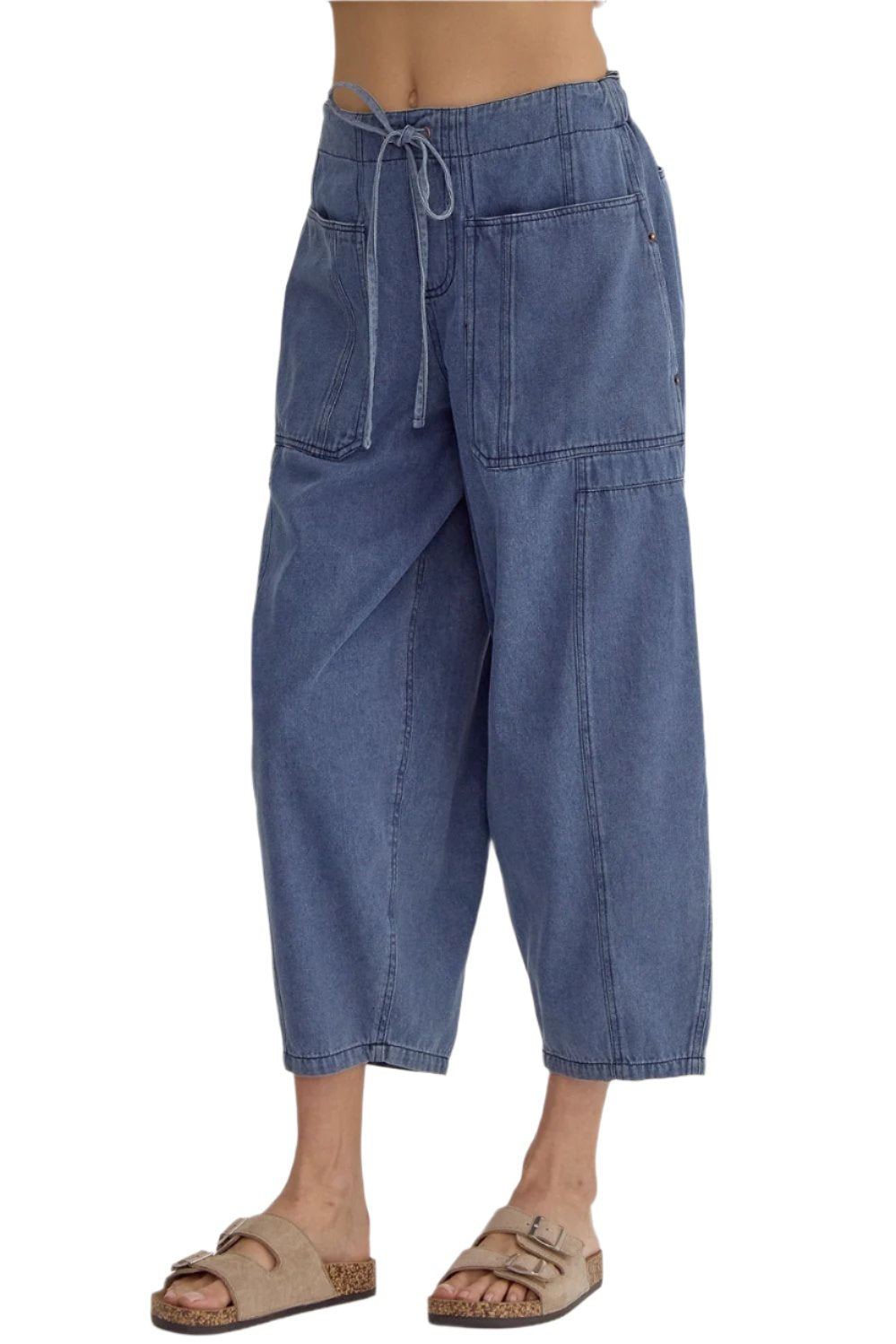 Drawstring Denim Pants