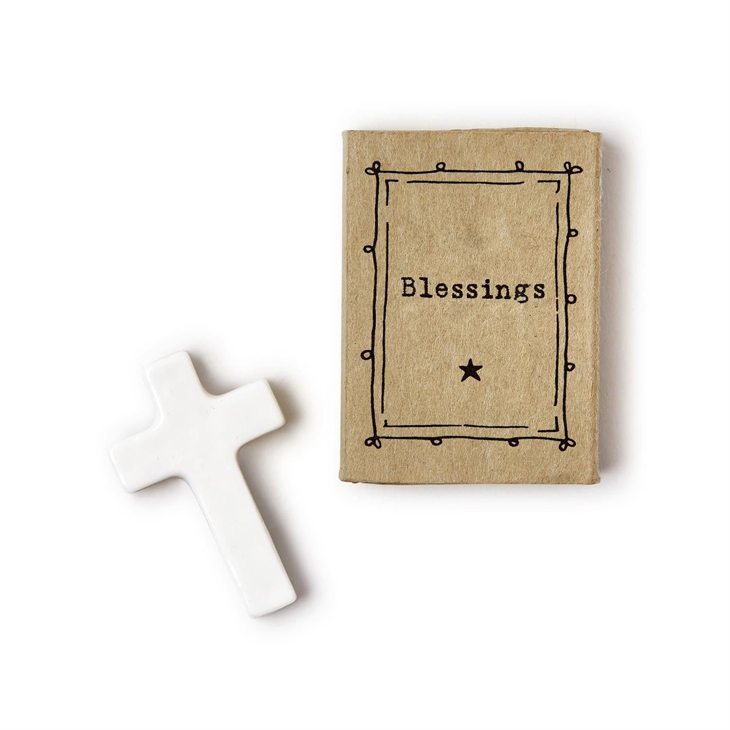 Porcelain Cross in Printed Matchbox