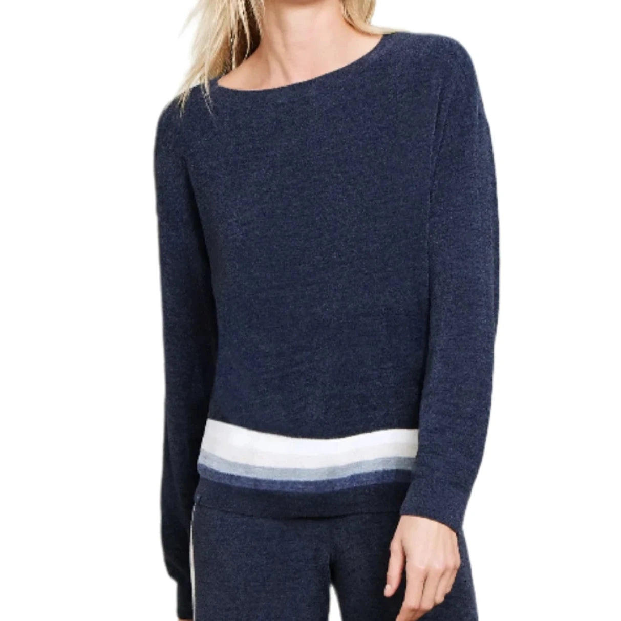 Barefoot Dreams Indigo Multi Stripe Pullover