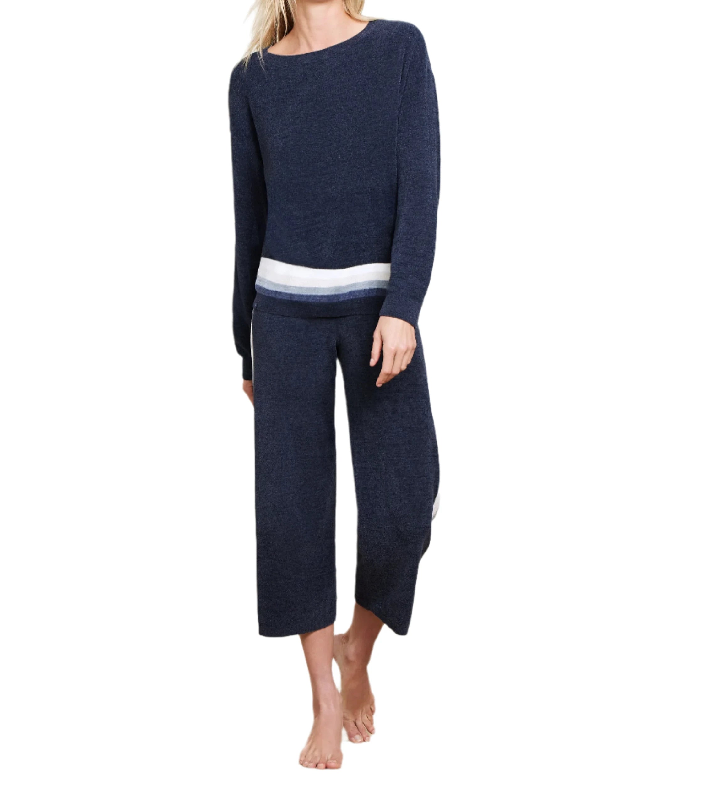 Barefoot Dreams Indigo Multi Stripe Pullover