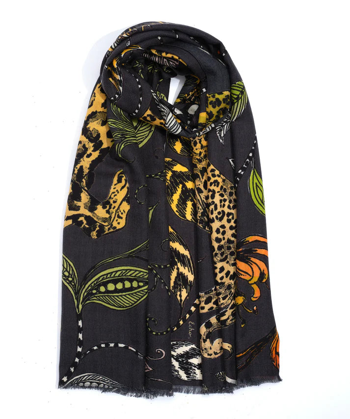 Fierce Leopard Scarf - Grass or Black