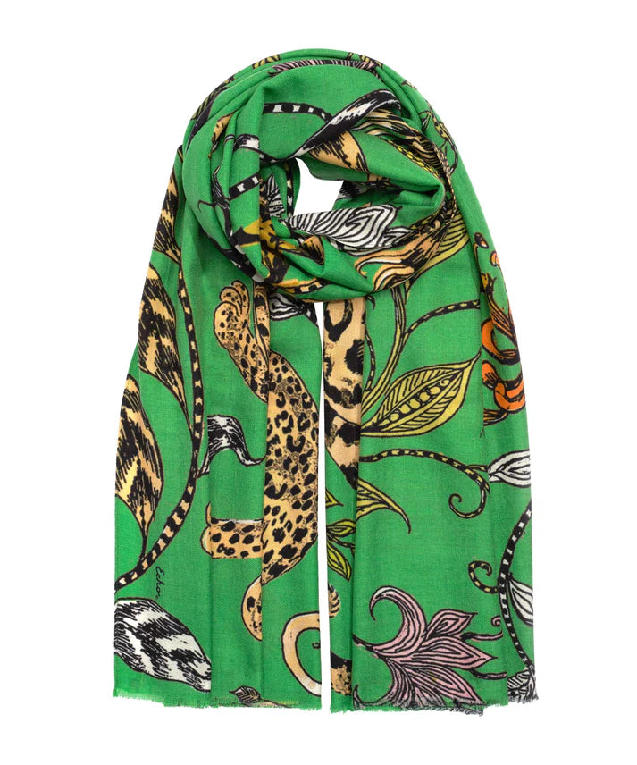 Fierce Leopard Scarf - Grass or Black