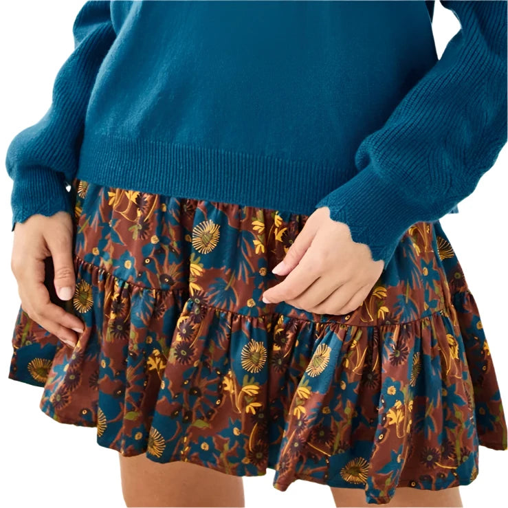 Cartolina Kylie Skirt-Yellowstone Chicory Floral