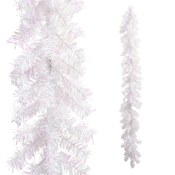 White Tinsel Garland 72"