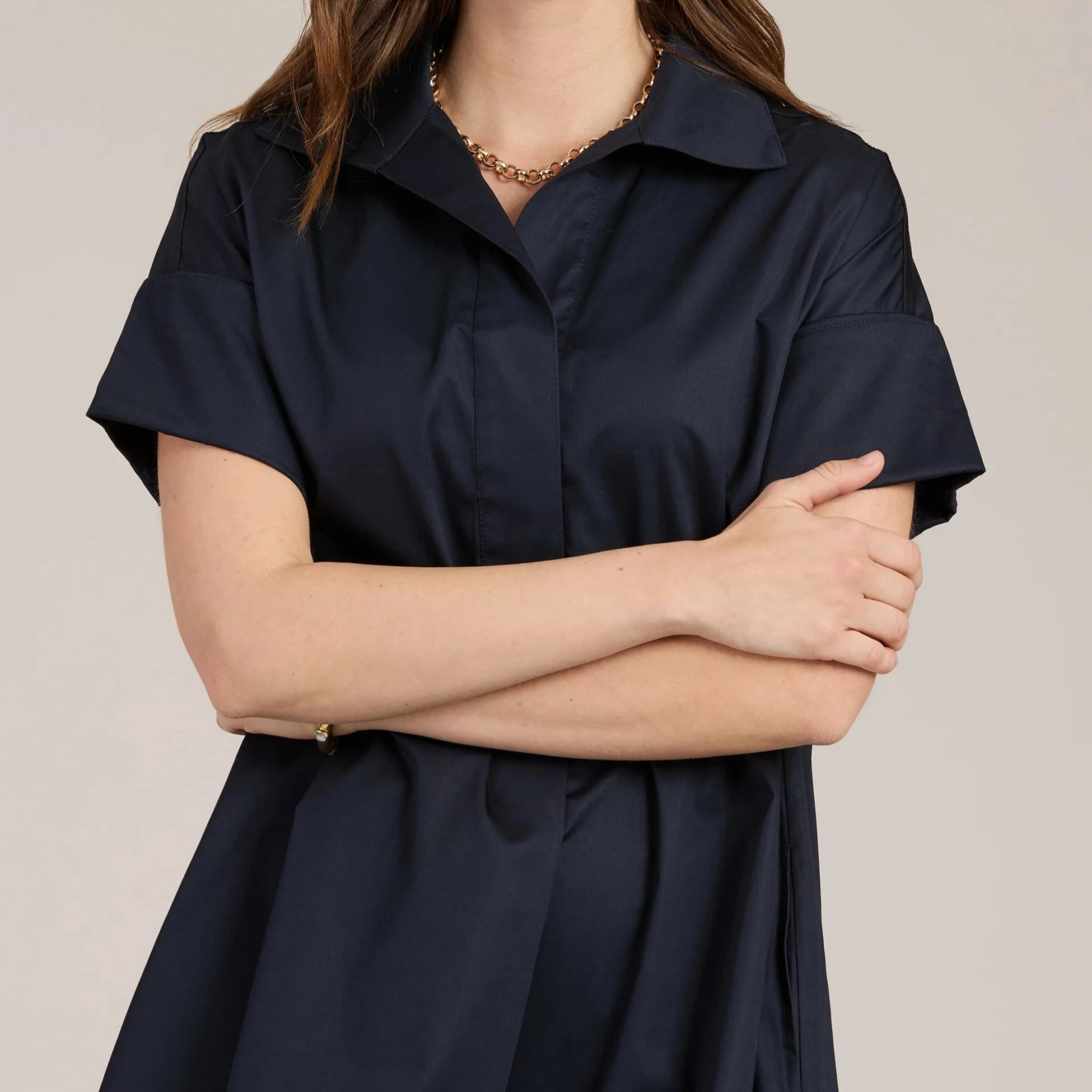 Tyler Boe Addie Midi Shirt Dress - Navy