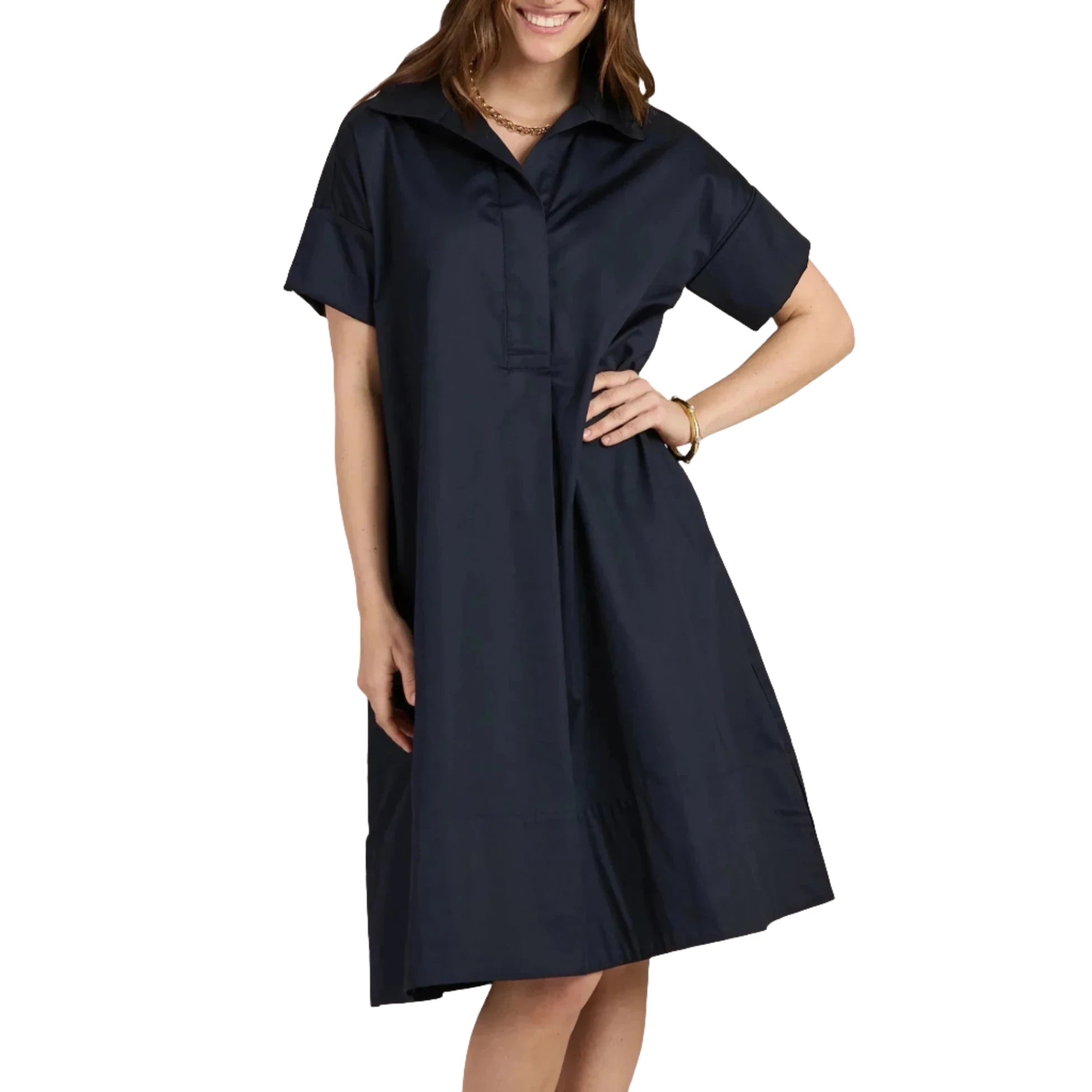 Tyler Boe Addie Midi Shirt Dress - Navy