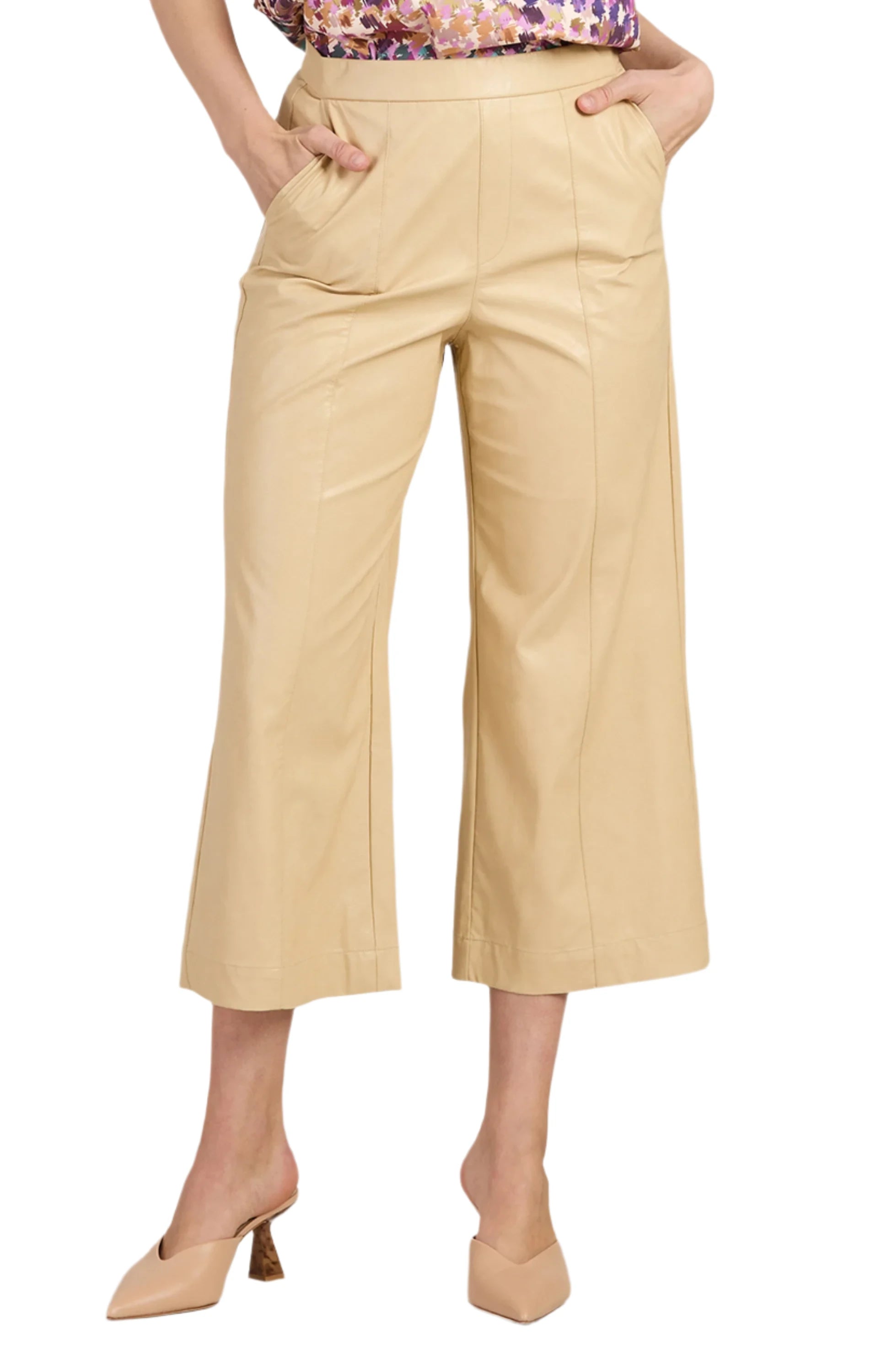 Tyler Boe Payton Pleather Cropped Pant - 2 Colors