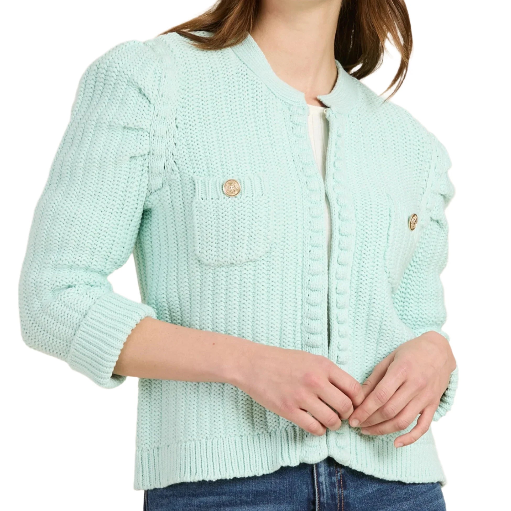 Tyler Boe Cotton Blend Knit Jacket - Ivory or Lake Blue