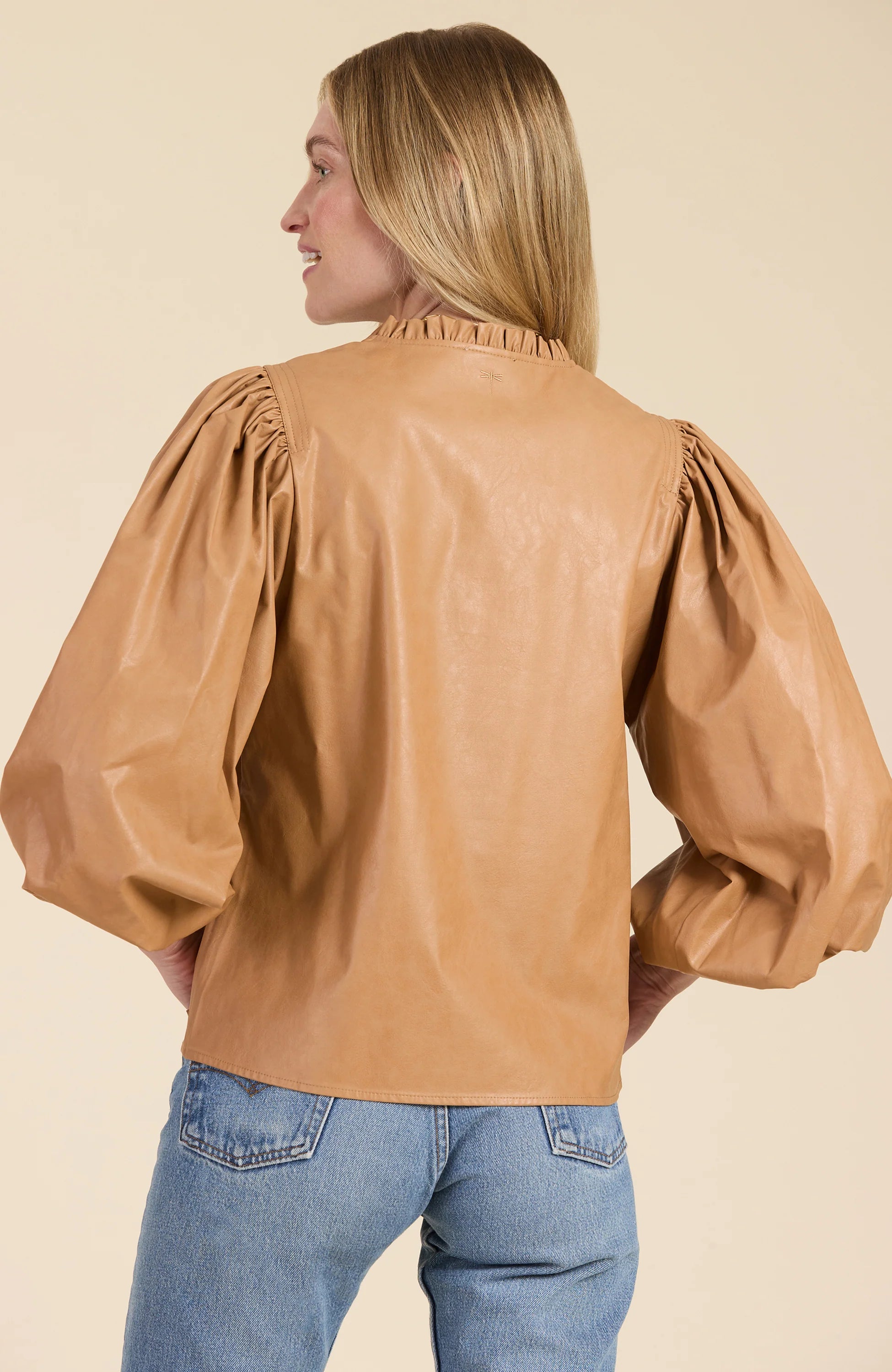 Tyler Boe Ellery Pleather Top - Carmel