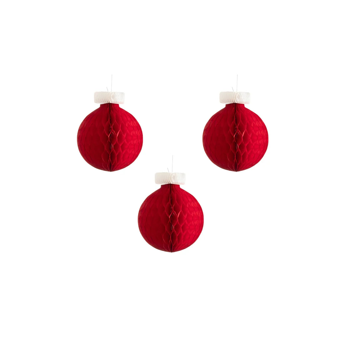 Small Classic Ornament - Set of Three - Red