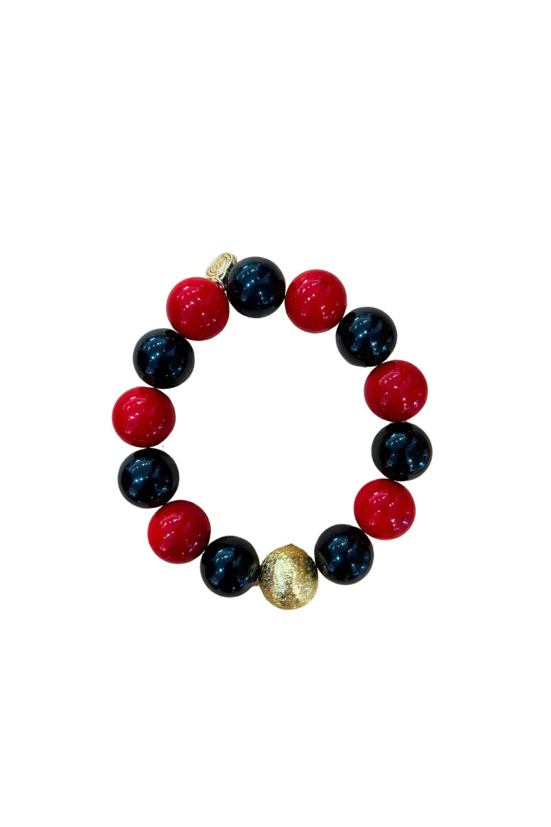 Georgia Bracelet - Quartz Red & Black