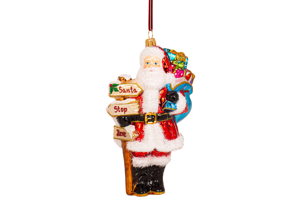 Santa Stop Here Ornament