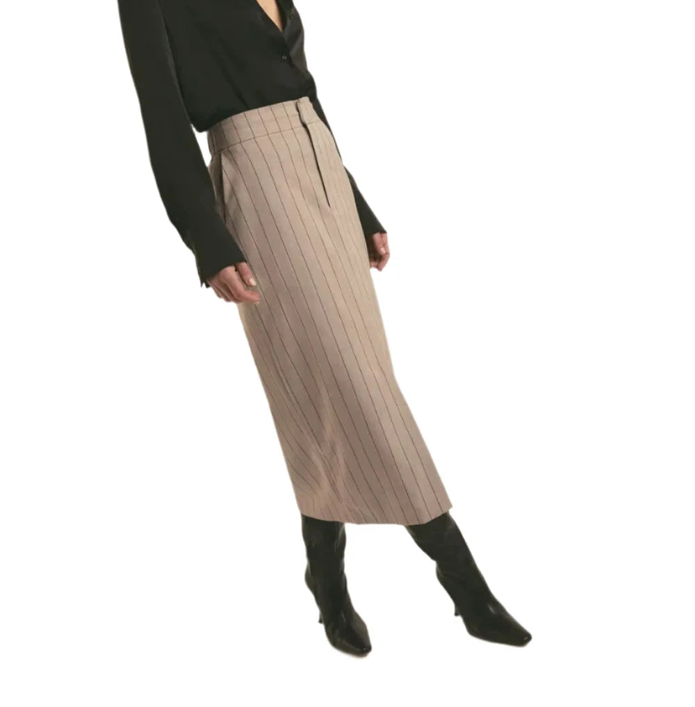 Favorite Daughter Meyer Skirt - Natural Pinstripe