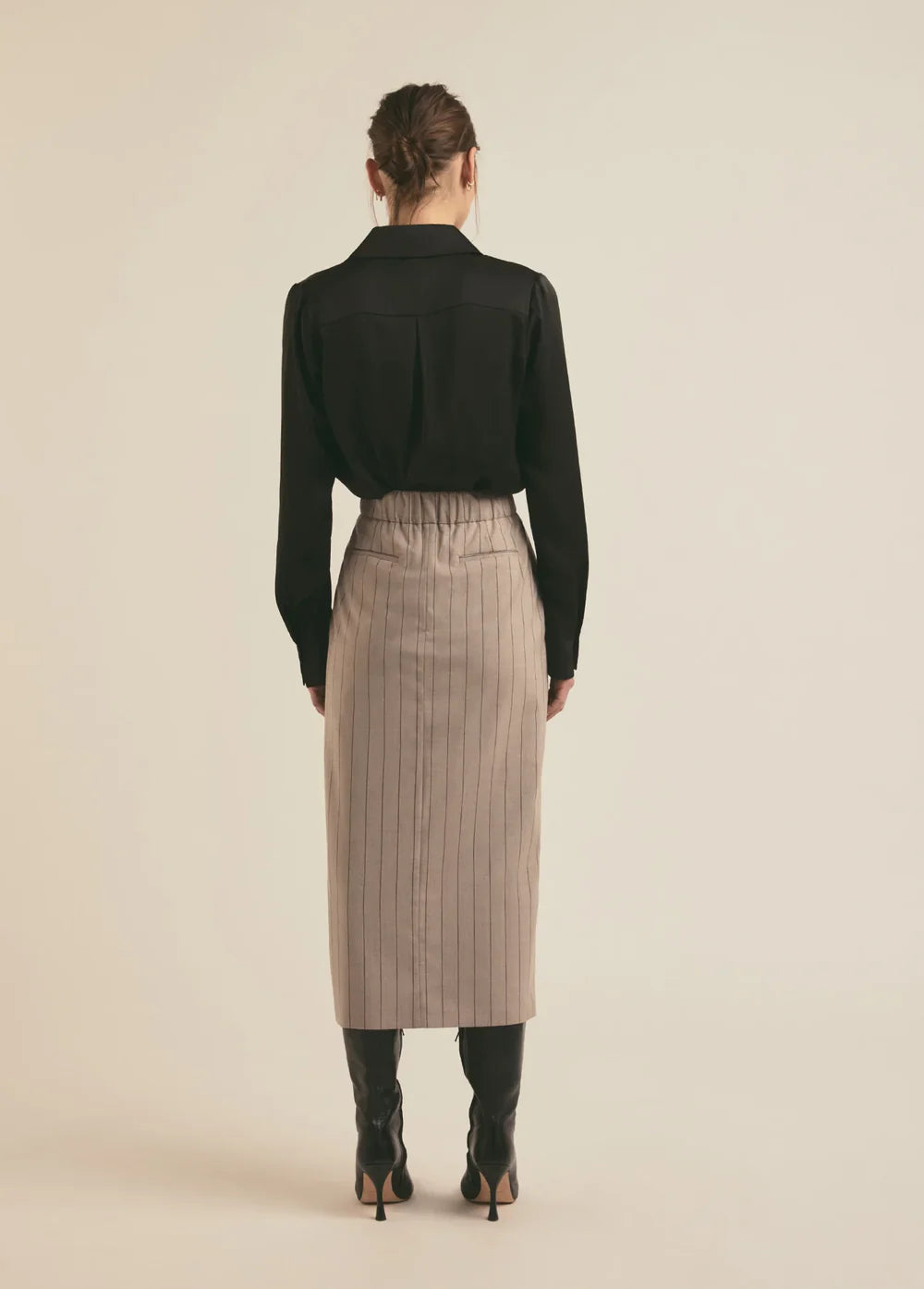 Favorite Daughter Meyer Skirt - Natural Pinstripe