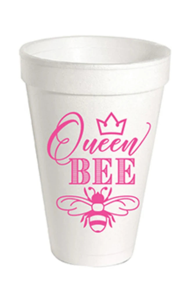 Queen Bee - Pink Styrofoam Cup