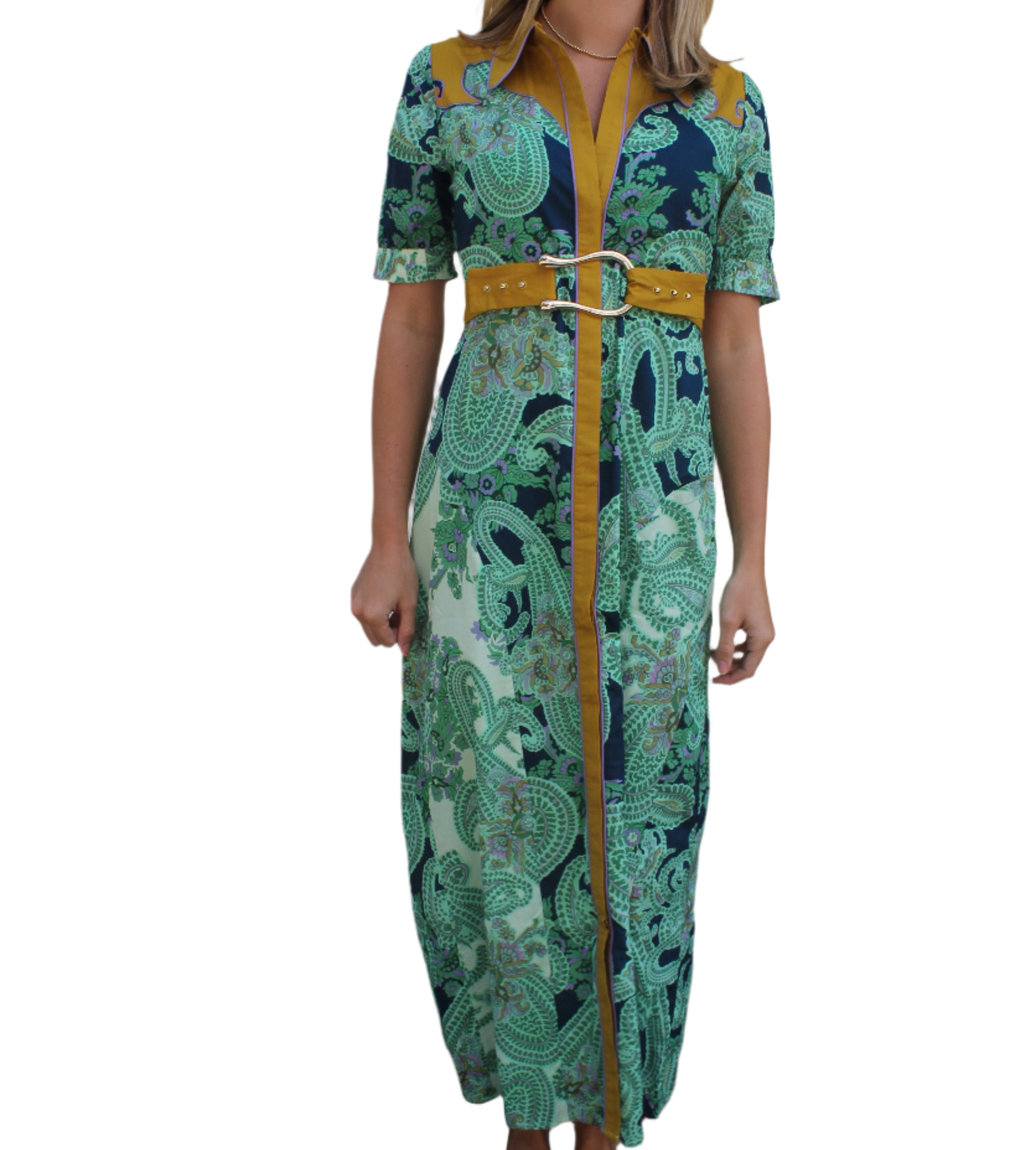 Anna Cate Marley Maxi - Aqua Paisley