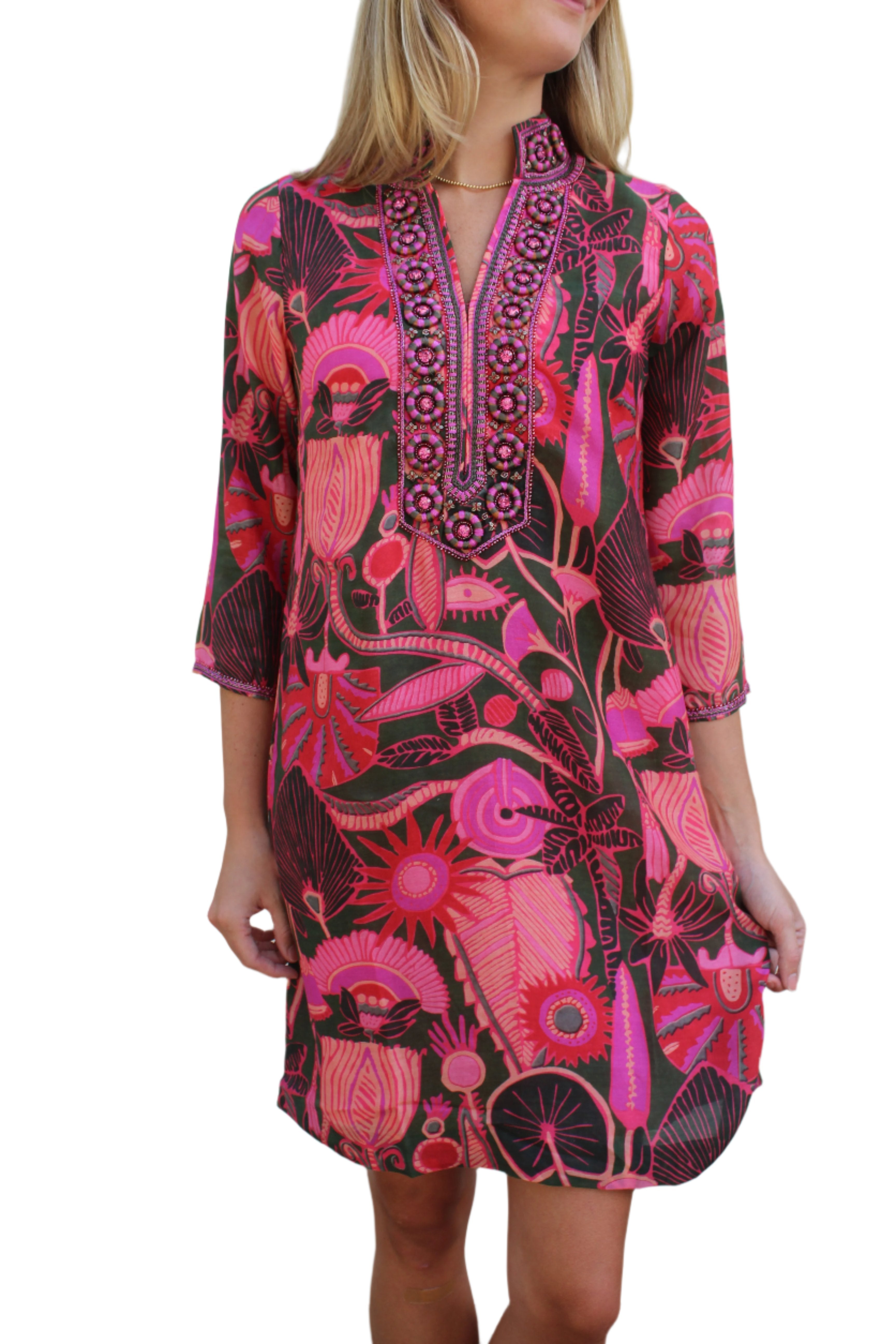 Bella Tu Lotus Tunic Dress - Pink