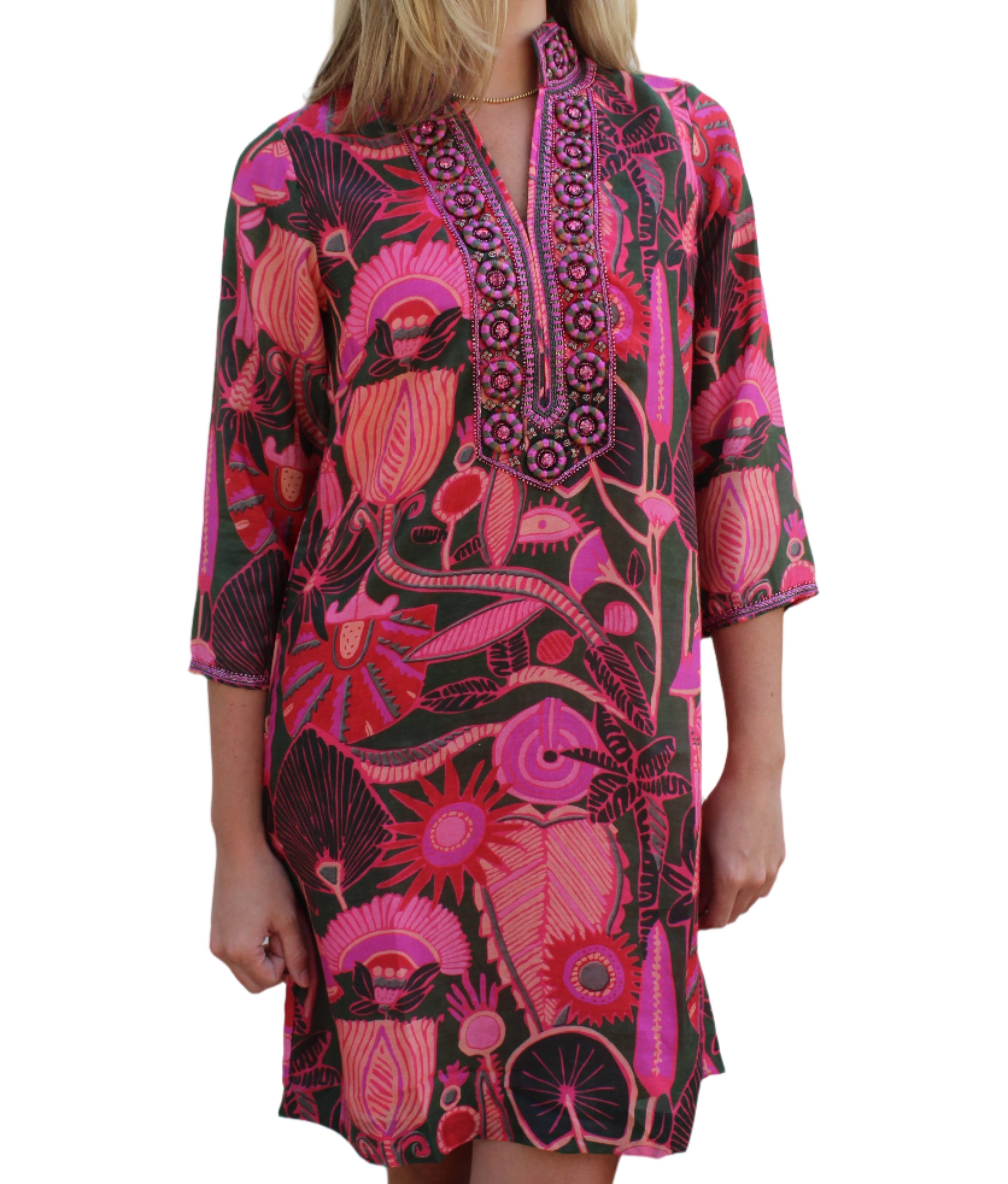 Bella Tu Lotus Tunic Dress - Pink